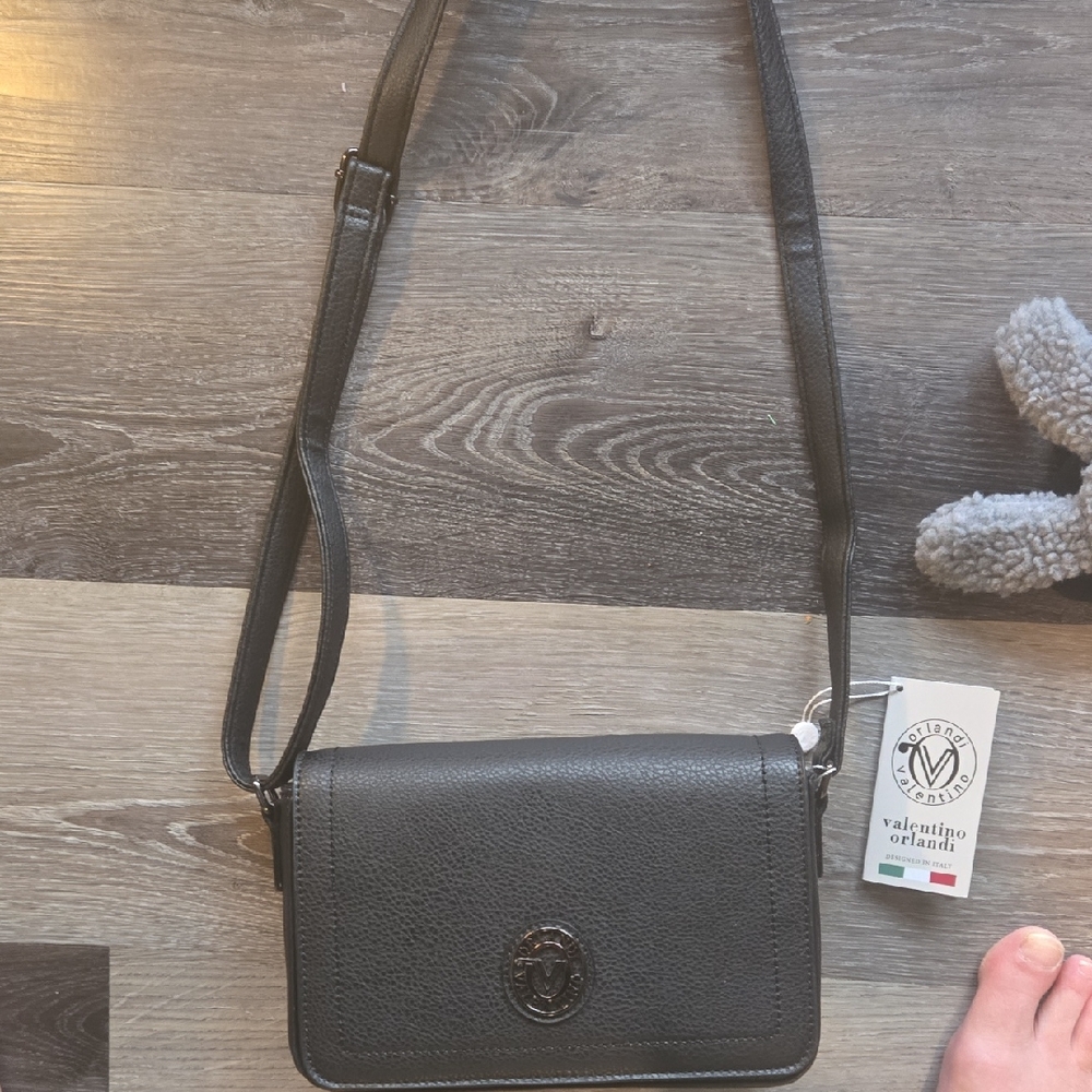 Valentino Orlandi Black Leather Crossbody Bag-beautiful